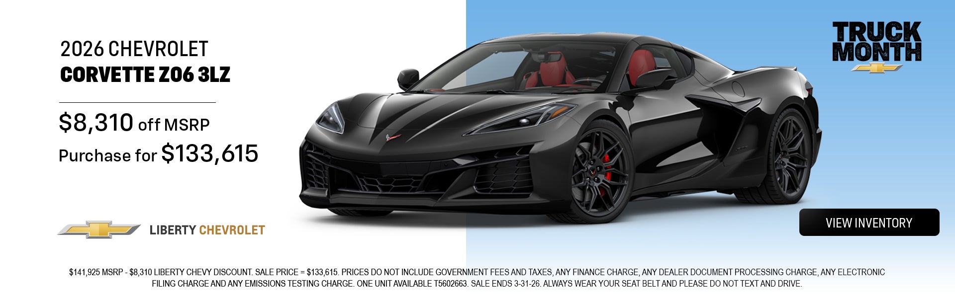 2026 Chevrolet Corvette Z06 3LZ