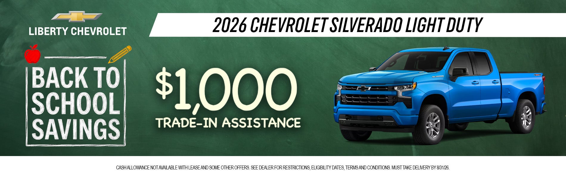 2026 Chevrolet Silverado $1000 Trade 